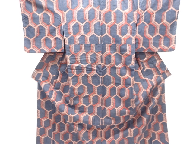 JAPANESE KIMONO / ANTIQUE KIMONO / SIK / TSUMUGI / WOVEN KIKKO